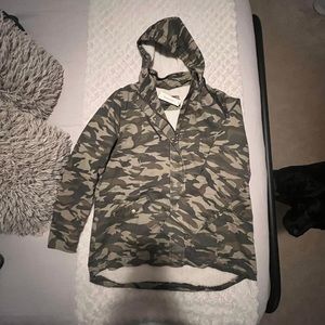 Forever Audrey (Francesca’s) Hooded Sherpa Lined Camo Jacket